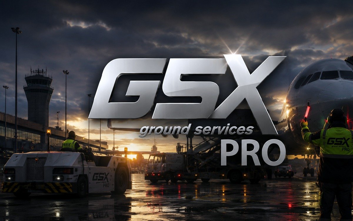 GSX Pro ground services at dusk